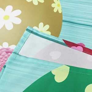 Cuteiush Easter Egg Rectangle Tablecloth Waterproof Fabric Happy Easter Table Cover 60x84inch Easter Spring Party Holiday Table Cloth Protector 60x84inch for Home Kitchen Dinning Decoration