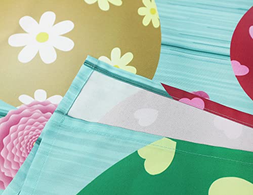 Cuteiush Easter Egg Rectangle Tablecloth Waterproof Fabric Happy Easter Table Cover 60x84inch Easter Spring Party Holiday Table Cloth Protector 60x84inch for Home Kitchen Dinning Decoration