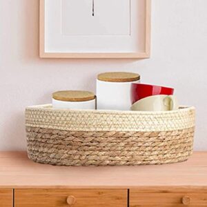 ＫＬＫＣＭＳ Multipurpose Small Storage Baskets Decorative Organizer Sundries Storage Bins for, Beige and Brown M