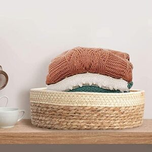 ＫＬＫＣＭＳ Multipurpose Small Storage Baskets Decorative Organizer Sundries Storage Bins for, Beige and Brown M