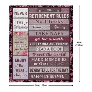 Nahjiiem Retirement Gifts for Women Men Retirement Blanket Retired Throw Blanket Best Retirement Gifts Ideas 50"×60"