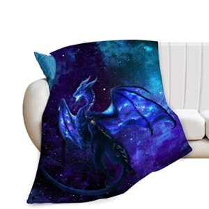 tijuboni dragon blanket for boys men dragon space throw blanket for kids adults ultra soft cozy fleece blanket for couch sofa ​bed 40″x50″