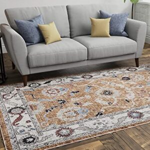 Rugs.com Eco Traditional Collection Rug – 5' x 8' Almond Beige Medium Rug Perfect for Bedrooms, Dining Rooms, Living Rooms