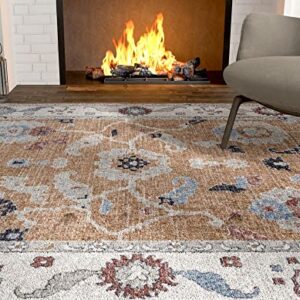 Rugs.com Eco Traditional Collection Rug – 5' x 8' Almond Beige Medium Rug Perfect for Bedrooms, Dining Rooms, Living Rooms