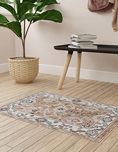 Rugs.com Eco Traditional Collection Rug – 5' x 8' Almond Beige Medium Rug Perfect for Bedrooms, Dining Rooms, Living Rooms