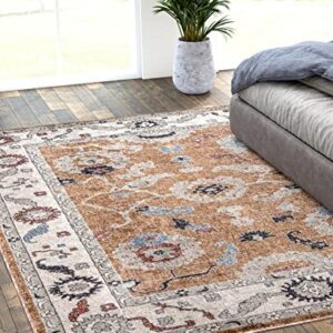 Rugs.com Eco Traditional Collection Rug – 5' x 8' Almond Beige Medium Rug Perfect for Bedrooms, Dining Rooms, Living Rooms