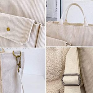 Tote Bag Women Corduroy Hobo Bag Satchel Bag College Bag Travel Bag Crossbody Bags Messenger Bag Tote Handbag 2023