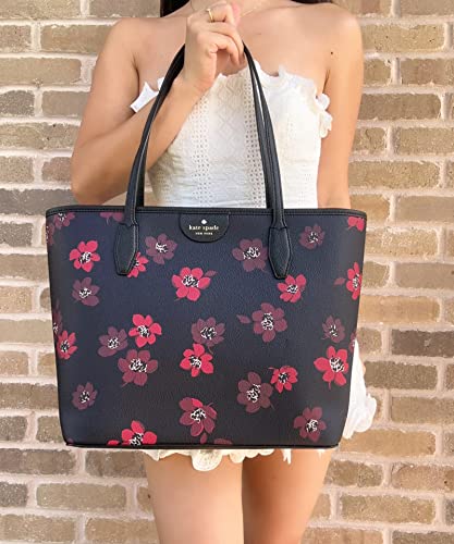 Kate Spade Lori Large Top Zip Tote Black Multi Dancing Bloom Red Floral