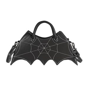 lui sui womens black bat wing tote purse shoulder bags holloween bat spider web crossbody bags for girls