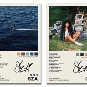 A Set of 2 canvas posters SZA Poster Ctrl Poster Poster SOS Poster , Album Aesthetics 2 Piece Set,8x12 Canvas Prints Unframed Set of 2