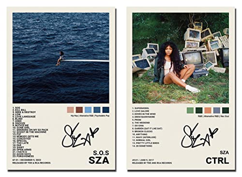 A Set of 2 canvas posters SZA Poster Ctrl Poster Poster SOS Poster , Album Aesthetics 2 Piece Set,8x12 Canvas Prints Unframed Set of 2