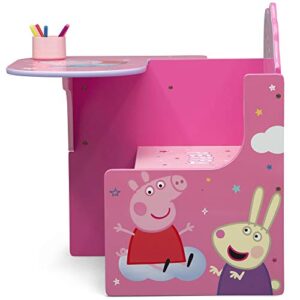 Delta Children Chair Desk with Storage Bin + Design and Store 6 Bin Toy Storage Organizer, Peppa Pig (Bundle)