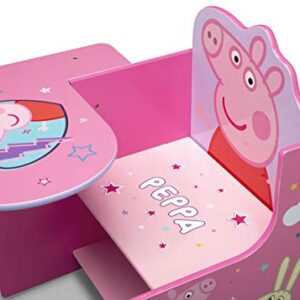 Delta Children Chair Desk with Storage Bin + Design and Store 6 Bin Toy Storage Organizer, Peppa Pig (Bundle)