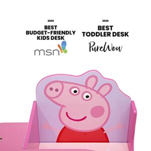 Delta Children Chair Desk with Storage Bin + Design and Store 6 Bin Toy Storage Organizer, Peppa Pig (Bundle)