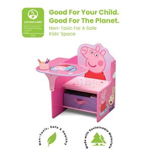 Delta Children Chair Desk with Storage Bin + Design and Store 6 Bin Toy Storage Organizer, Peppa Pig (Bundle)