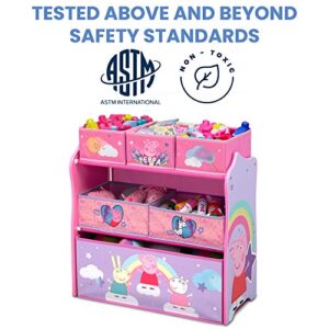 Delta Children Chair Desk with Storage Bin + Design and Store 6 Bin Toy Storage Organizer, Peppa Pig (Bundle)