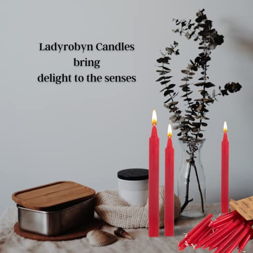 ladyrobyn Set of 40 Candles Chime Candles/Stick Candle/Spell Candle Set of 40 | Spell Candle | Unscented Spell Candles (Red)