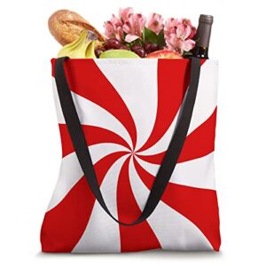 Peppermint Candy Swirl in Red and White Tote Bag