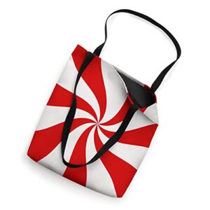 Peppermint Candy Swirl in Red and White Tote Bag