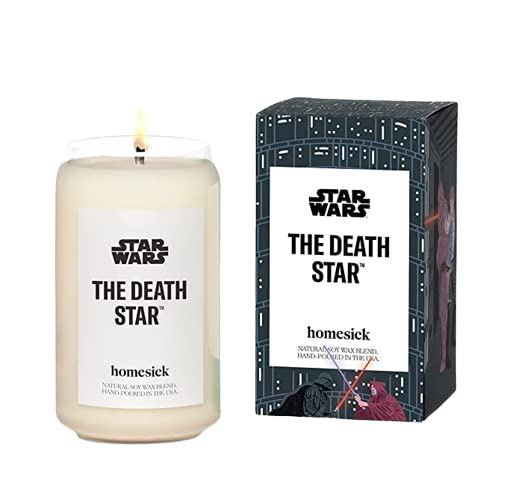 Homesick Premium Scented Candle, Star Wars The Death Star - Scents of Smoked Amber, Cement, Tobacco, 13.75 oz, Gifts, Soy Blend Candle Home Decor