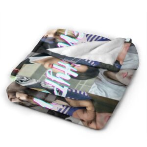 Kpop ENHYPEN Merch Throw Blanket Characters Collage Blanket Soft Warm Bed Blanket for Travelling Camping Living Room Sofa Bedroom 50"X40"