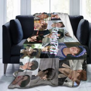 Kpop ENHYPEN Merch Throw Blanket Characters Collage Blanket Soft Warm Bed Blanket for Travelling Camping Living Room Sofa Bedroom 50"X40"