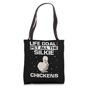 silkie chicken owner silkie mom pet silkie chicken lover tote bag