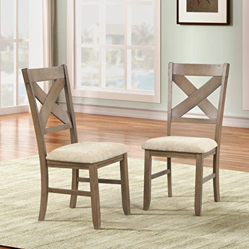 Roundhill Furniture Raven Wood 6-Piece Set, Extendable Trestle Dining Table with 4 Chairs and Bench, Glazed Pine Brown