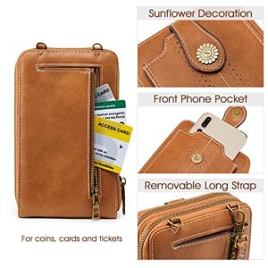 Kattee Genuine Leather Satchel Handbags Bundle with RFID Blocking Women Corssbody Cellphone Purses Wallets