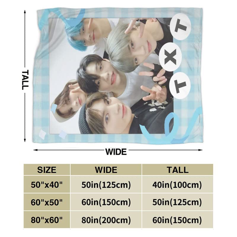 Kpop TXT Throw Blanket Tomorrow X Together Merch Yeonjun Soobin Taehyun Hueningkai Beomgyu Collage Blanket Soft Warm Bed Blanket 80"X60"