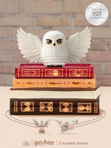 Charmed Aroma Harry Potter Hedwig Scented Candle and Jewelry Tray with Surprise Necklace Inside, 925 Sterling Silver, Jewelry Candle for Women, Home Décor | Collectible |Accessories Gift