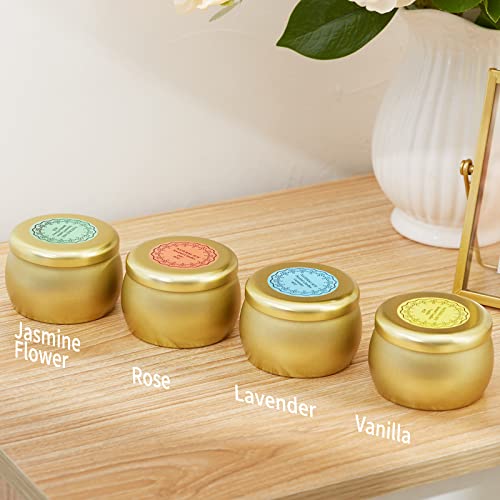 Scented Candles Gift Set, 12 Pack Natural Soy Wax Single tin 4 oz for Family Gatherings, Festive Candles