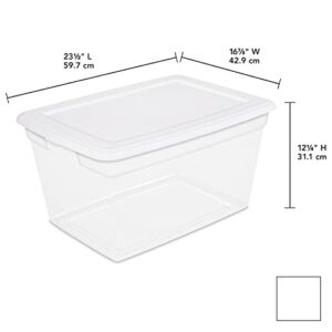 Infityle 58 Qt Storage Box Clear Base White Lid Set of 8