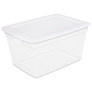 Infityle 58 Qt Storage Box Clear Base White Lid Set of 8