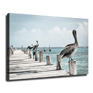 animal bird pelican ocean pier posters and prints wall art pictures for living room bedroom decor great man cave and bar decor (20×30inch-no framed)