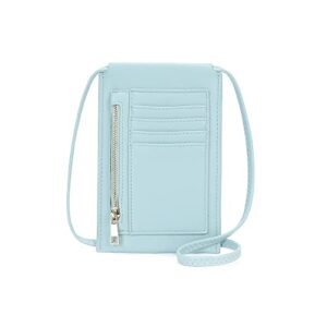 earnda small crossbody cell phone purse for women lightweight pu leather crossbody bag with credit card slots blue