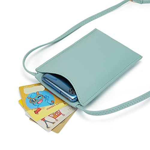 Earnda Small Crossbody Cell Phone Purse for Women Lightweight PU Leather Crossbody Bag with Credit Card Slots Blue