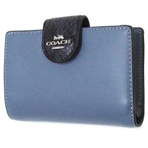 coach medium corner zip wallet in colorblock style no. cb866 indigo