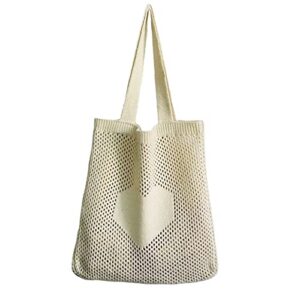 crochet tote bag fairycore hobo bag for women fairy grunge aesthetic tote bag fairy grunge accessories (beige)