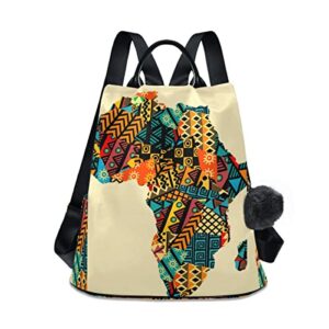 jucciaco african map ethnic backpack purse for women travel shoulder bag casual lightweight backpack for women