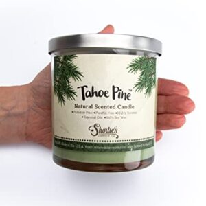 Tahoe Pine Scented Natural Soy Candle, Essential Fragrance Oils, 100% Soy, Phthalate & Paraben Free, Clean Burning, 9 Oz.