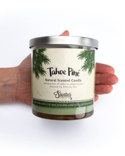 Tahoe Pine Scented Natural Soy Candle, Essential Fragrance Oils, 100% Soy, Phthalate & Paraben Free, Clean Burning, 9 Oz.