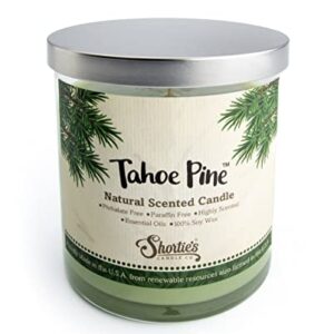 Tahoe Pine Scented Natural Soy Candle, Essential Fragrance Oils, 100% Soy, Phthalate & Paraben Free, Clean Burning, 9 Oz.