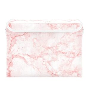 xigua marble storage bins with lids foldable large cube storage boxes with handles for home bedroom closet office (16.5×12.6×11.8 in)#12