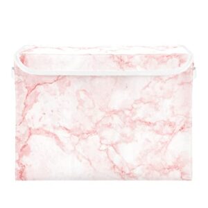 xigua Marble Storage Bins with Lids Foldable Large Cube Storage Boxes with Handles for Home Bedroom Closet Office (16.5x12.6x11.8 in)#12