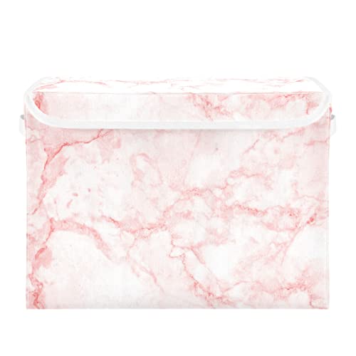 xigua Marble Storage Bins with Lids Foldable Large Cube Storage Boxes with Handles for Home Bedroom Closet Office (16.5x12.6x11.8 in)#12