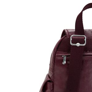 Kipling Women's City Pack Mini Backpack, Lightweight Versatile Daypack, School Bag, Burgundy Lacq, 10.75''L x 11.5''H x 5.5''D
