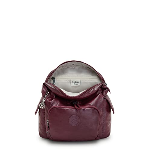Kipling Women's City Pack Mini Backpack, Lightweight Versatile Daypack, School Bag, Burgundy Lacq, 10.75''L x 11.5''H x 5.5''D