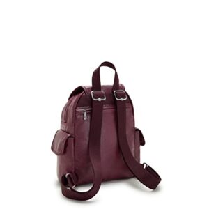 Kipling Women's City Pack Mini Backpack, Lightweight Versatile Daypack, School Bag, Burgundy Lacq, 10.75''L x 11.5''H x 5.5''D