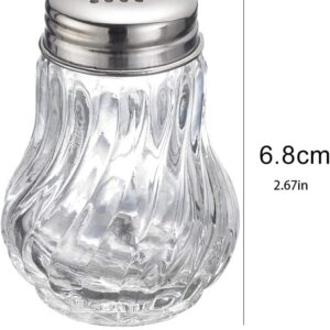 2pcs Spice Salt Jar Glass Kitchen Pepper Seasoning Shaker Jar BBQ Cooking Bottle Small Salt Shaker Pepper Powder Jar